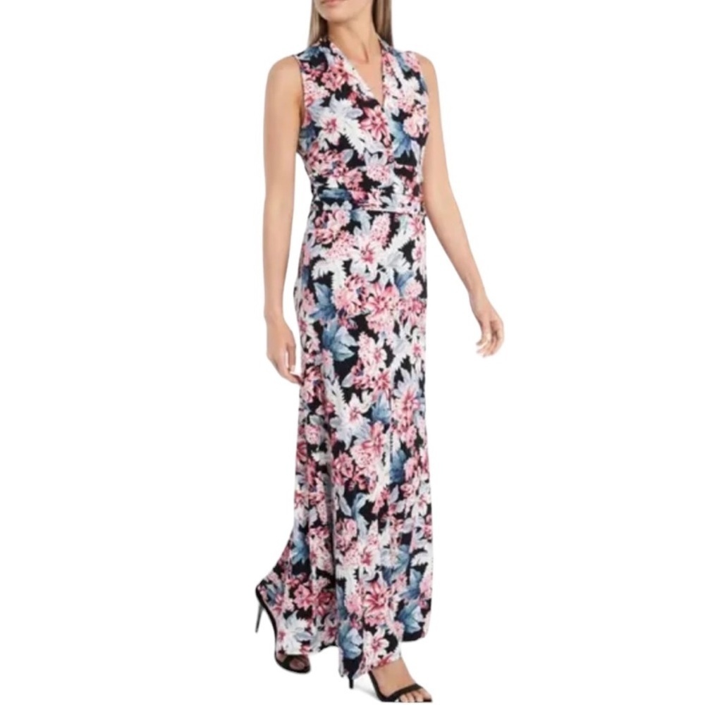 Vince Camuto Romantic Lilies Floral Maxi Dress